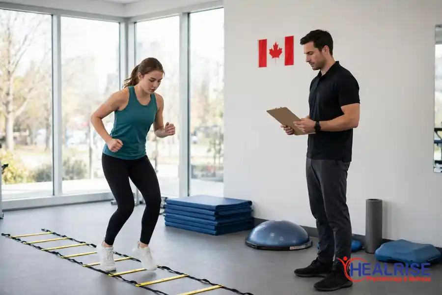 Return to sport agility and balance training supervised by a physiotherapist